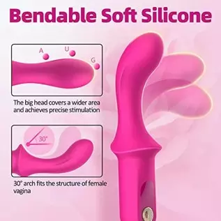 G Spot Vibrator Sex Toy - Soft Silicone Bendable Mini Dildo for Women Clitoral Anal Stimulation with 10 Powerful Vibrations, Fem