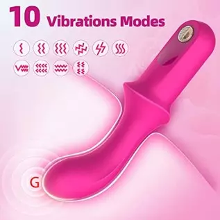 G Spot Vibrator Sex Toy - Soft Silicone Bendable Mini Dildo for Women Clitoral Anal Stimulation with 10 Powerful Vibrations, Fem