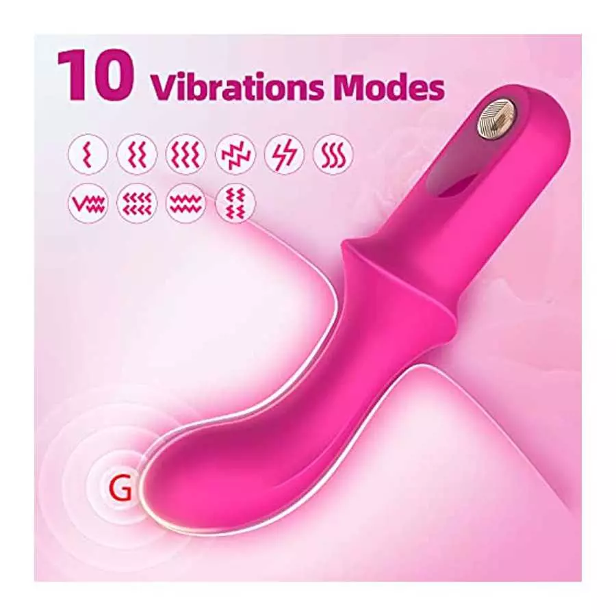 G Spot Vibrator Sex Toy - Soft Silicone Bendable Mini Dildo for Women Clitoral Anal Stimulation with 10 Powerful Vibrations, Fem
