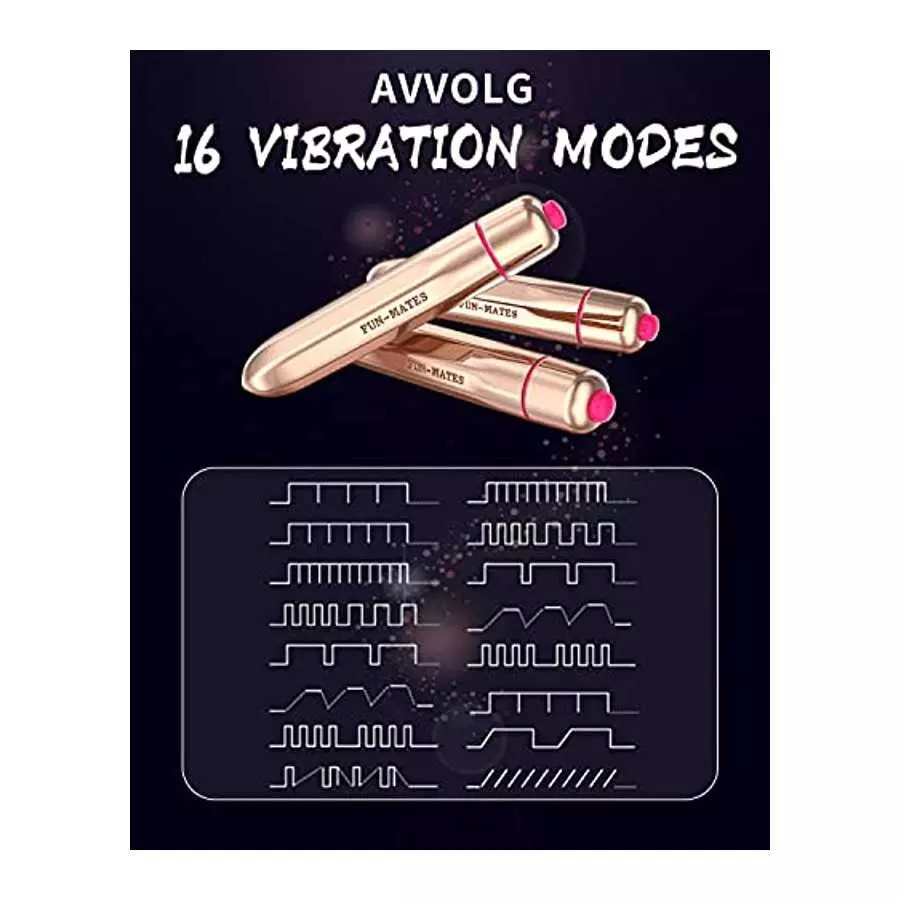AVVOLG Bullet Vibrator Sex Toy, Precision Clitoral Stimulation, Massaging Bullet 16 Vibration Settings, Portable Waterproof Nipp
