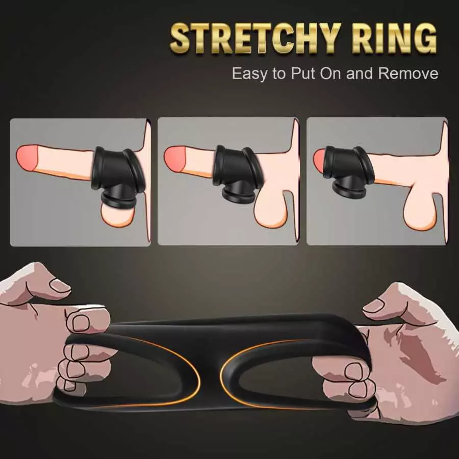 Dual Construction Cock Ring - LATUNE, Divide Cock and Ball, All-Around Silicone Penis Ring Maintaining a Thick, Firm Erection, A