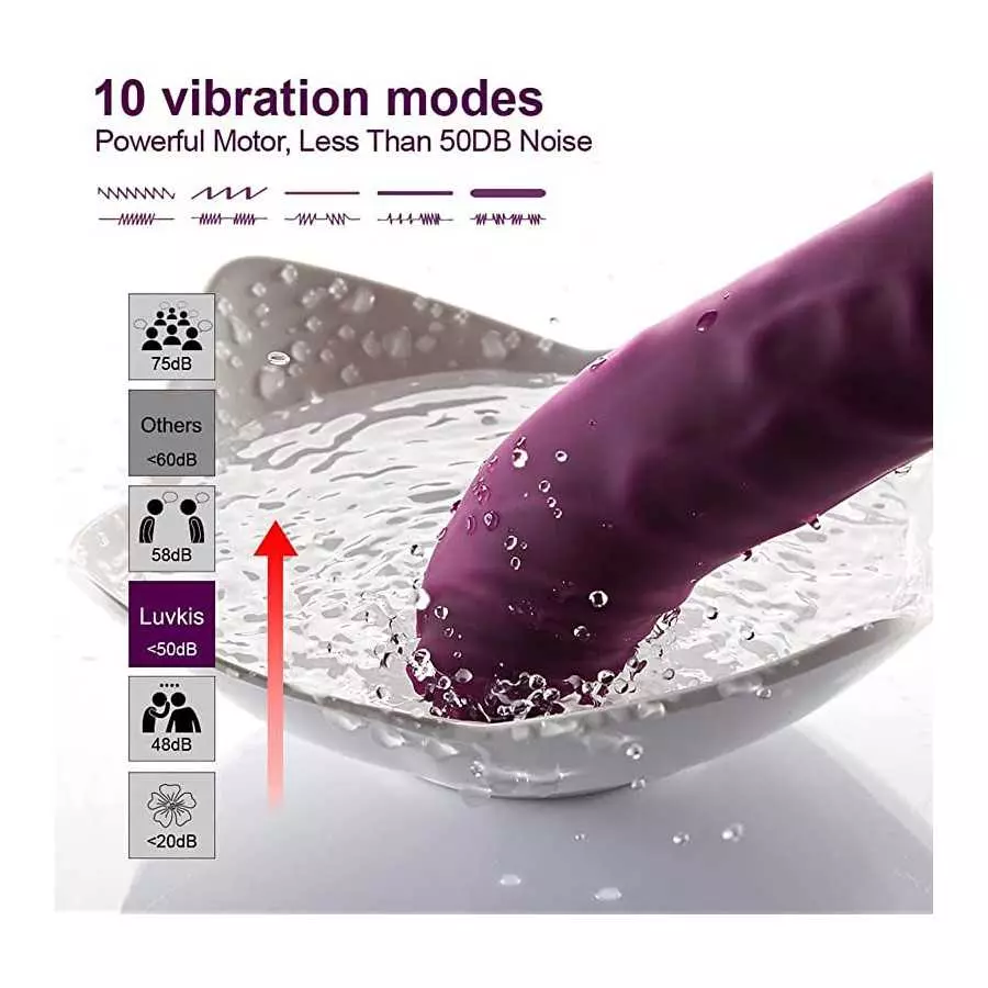 Rechargeable Realistic Dildo Vibrator for Women,G-Spot & Clitoral Stimulation with 10 Vibration Modes Adult Sex Toy for Couples 