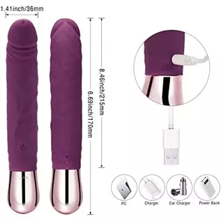 Rechargeable Realistic Dildo Vibrator for Women,G-Spot & Clitoral Stimulation with 10 Vibration Modes Adult Sex Toy for Couples 