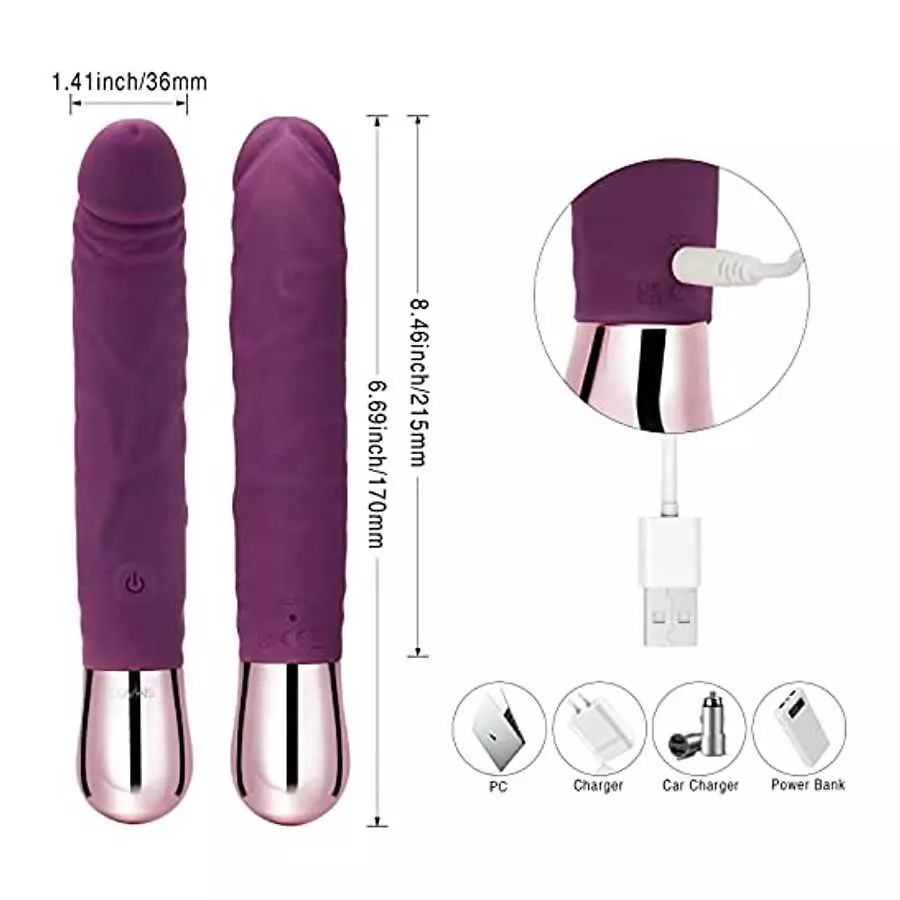 Rechargeable Realistic Dildo Vibrator for Women,G-Spot & Clitoral Stimulation with 10 Vibration Modes Adult Sex Toy for Couples 