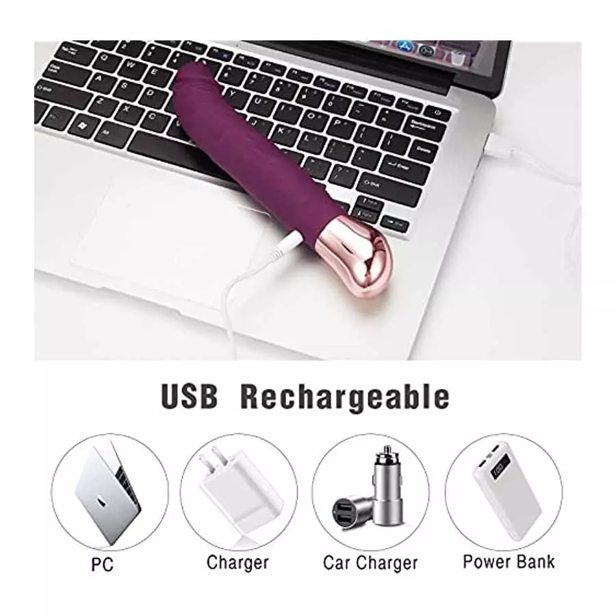 Rechargeable Realistic Dildo Vibrator for Women,G-Spot & Clitoral Stimulation with 10 Vibration Modes Adult Sex Toy for Couples 