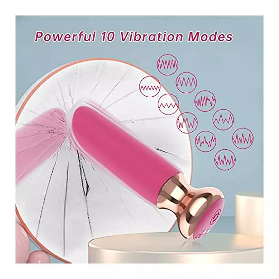 Rechargeable Bullet Vibrator with 10 Powerful Vibration Modes, Iusmnur Adult Sex Toys for Clitoris Nipple Vagina Massage to Wome