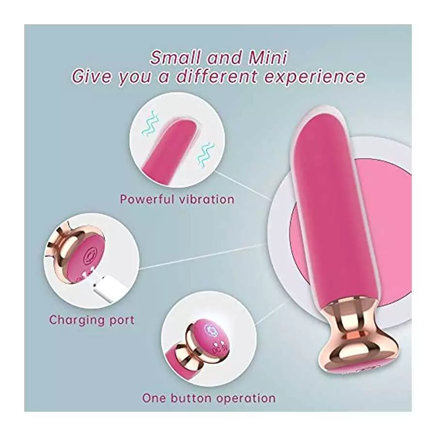Rechargeable Bullet Vibrator with 10 Powerful Vibration Modes, Iusmnur Adult Sex Toys for Clitoris Nipple Vagina Massage to Wome