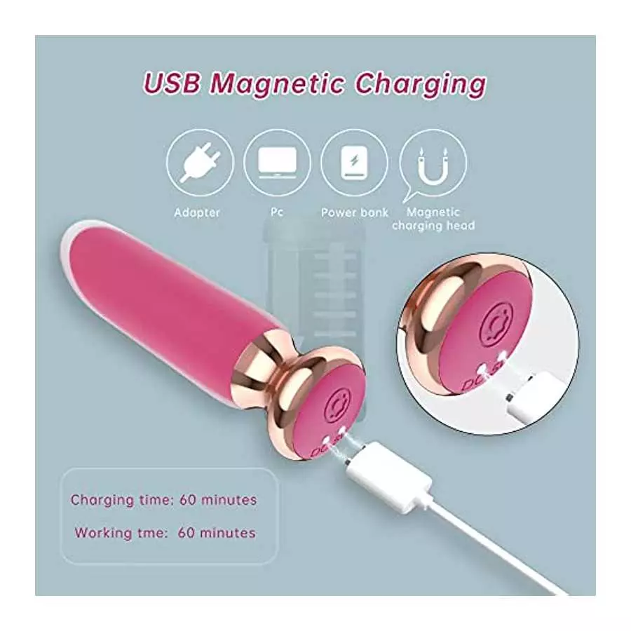 Rechargeable Bullet Vibrator with 10 Powerful Vibration Modes, Iusmnur Adult Sex Toys for Clitoris Nipple Vagina Massage to Wome