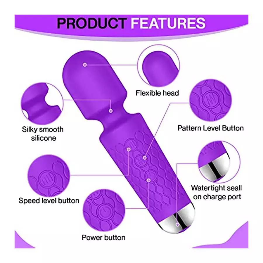 Experience Intense Clitoris Stimulation with Our Rechargeable Vibrator Wand. Personal Wand Massager is The Perfect Sex Toy for W