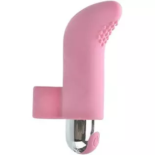 Adam & Eve Rechargeable 10-Speed Silicone Finger Vibrator, Pink | With Removable Bullet Vibrator | Waterproof and Submersible | 