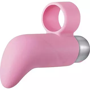 Adam & Eve Rechargeable 10-Speed Silicone Finger Vibrator, Pink | With Removable Bullet Vibrator | Waterproof and Submersible | 