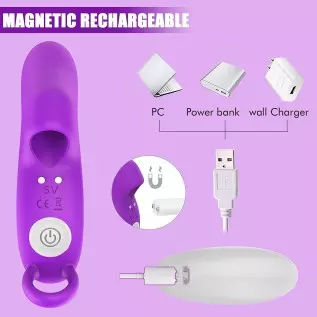 Finger Vibrator,Finger Massager Masturbator Vagina Stimulator with 9 Silicone Finger Vibrator Modes Sex Dildo Toys for G Spot Cl