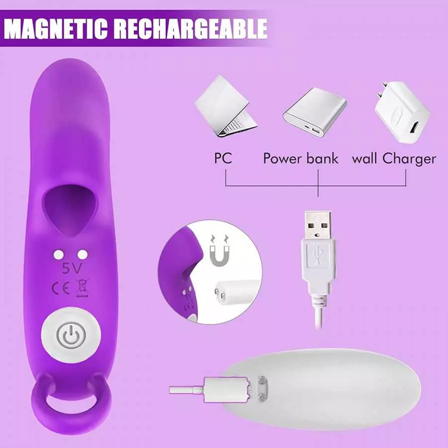 Finger Vibrator,Finger Massager Masturbator Vagina Stimulator with 9 Silicone Finger Vibrator Modes Sex Dildo Toys for G Spot Cl