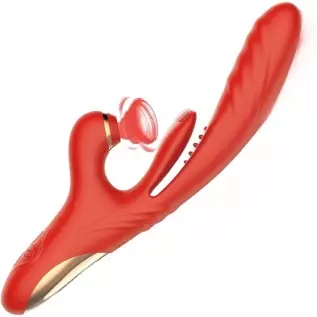 3 in 1 Woman Pleasure Toys Suction Tongue Vibrator for Triple Stimulation (Pink)