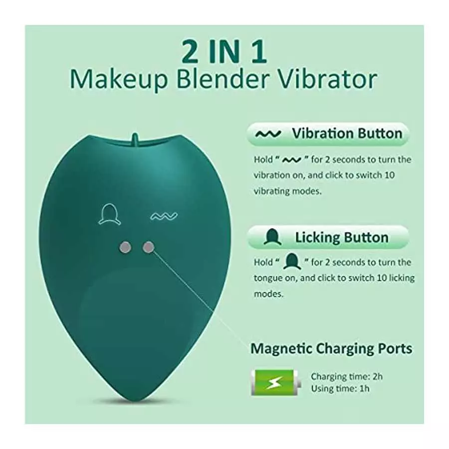 Beauty Sponge Clitoral Vibrator for Women Squirting O-rgasm, Innovative Tongue Licker Nipples Clitoris Massager with 10 Vibratin