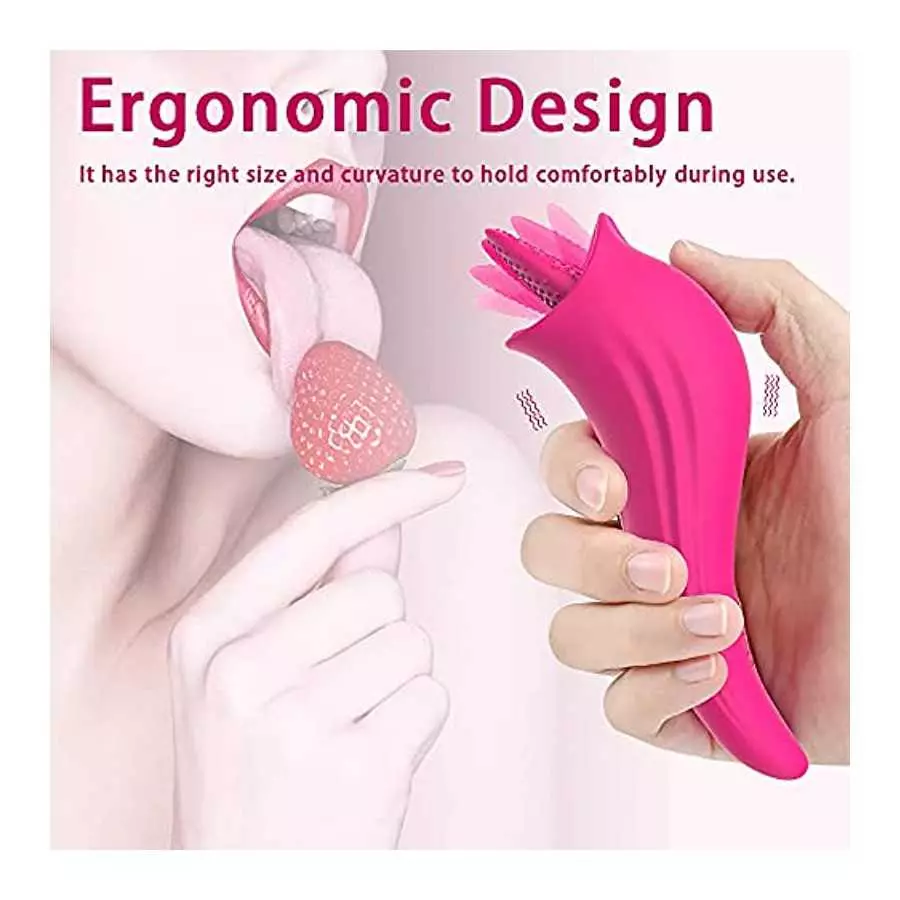 Clitoral Tongue Licking Toy for Women with 8 Modes, Waterproof Licking & Vibrating Vaginal Nipples Massager for Quick Orgasm, Mi