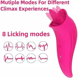Clitoral Tongue Licking Toy for Women with 8 Modes, Waterproof Licking & Vibrating Vaginal Nipples Massager for Quick Orgasm, Mi