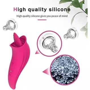 Clitoral Tongue Licking Toy for Women with 8 Modes, Waterproof Licking & Vibrating Vaginal Nipples Massager for Quick Orgasm, Mi