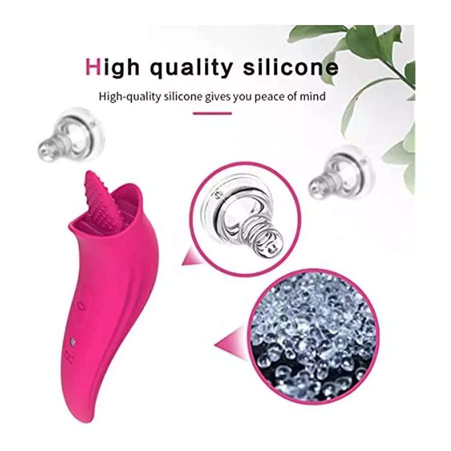 Clitoral Tongue Licking Toy for Women with 8 Modes, Waterproof Licking & Vibrating Vaginal Nipples Massager for Quick Orgasm, Mi