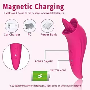 Clitoral Tongue Licking Toy for Women with 8 Modes, Waterproof Licking & Vibrating Vaginal Nipples Massager for Quick Orgasm, Mi