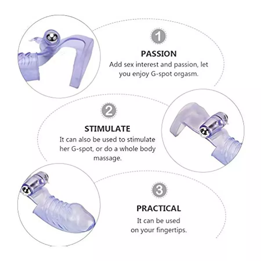 EXCEART Finger Sleeve Vibrator G Spot Clitoral Massager Silicone Finger Massager Masturbator Vagina Stimulator Toys