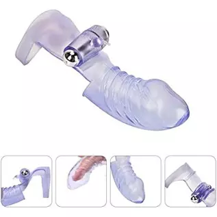 EXCEART Finger Sleeve Vibrator G Spot Clitoral Massager Silicone Finger Massager Masturbator Vagina Stimulator Toys