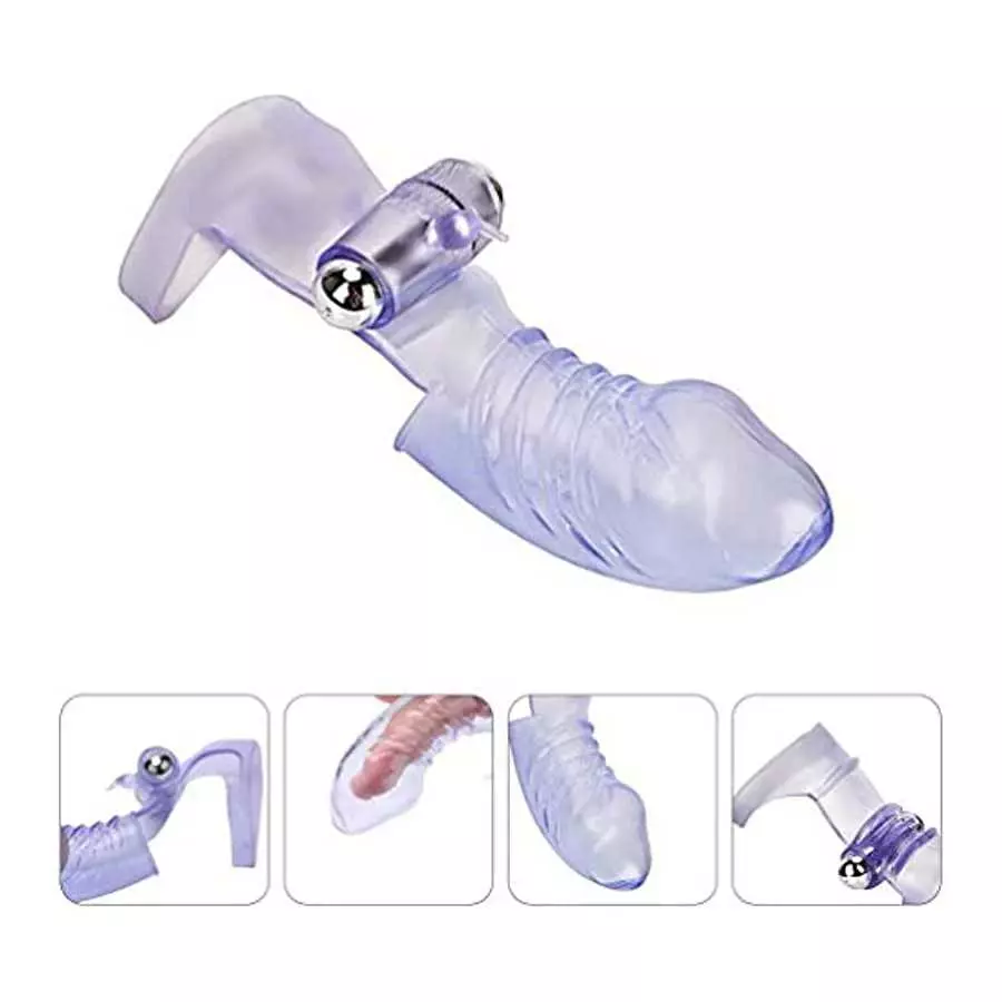 EXCEART Finger Sleeve Vibrator G Spot Clitoral Massager Silicone Finger Massager Masturbator Vagina Stimulator Toys