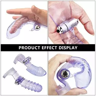 EXCEART Finger Sleeve Vibrator G Spot Clitoral Massager Silicone Finger Massager Masturbator Vagina Stimulator Toys