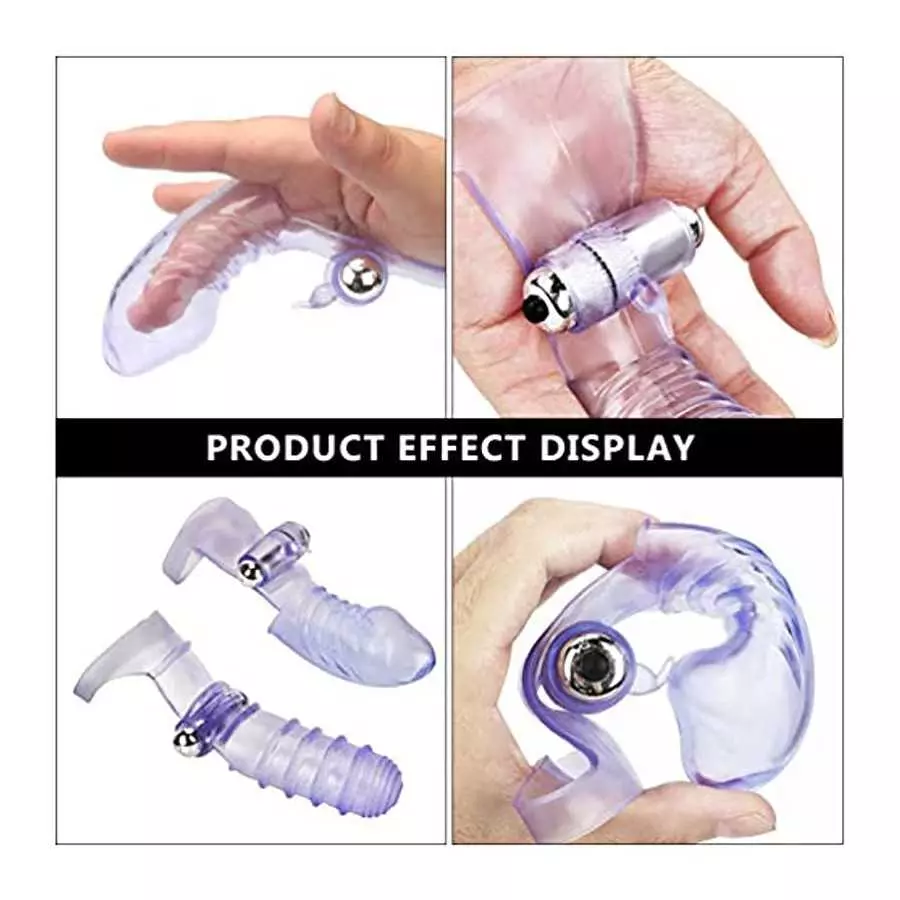 EXCEART Finger Sleeve Vibrator G Spot Clitoral Massager Silicone Finger Massager Masturbator Vagina Stimulator Toys