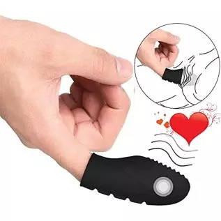 Finger Massager High Frequency Black Silicone Exciting Banger Fingering Massaging Toys 2019 (Black)