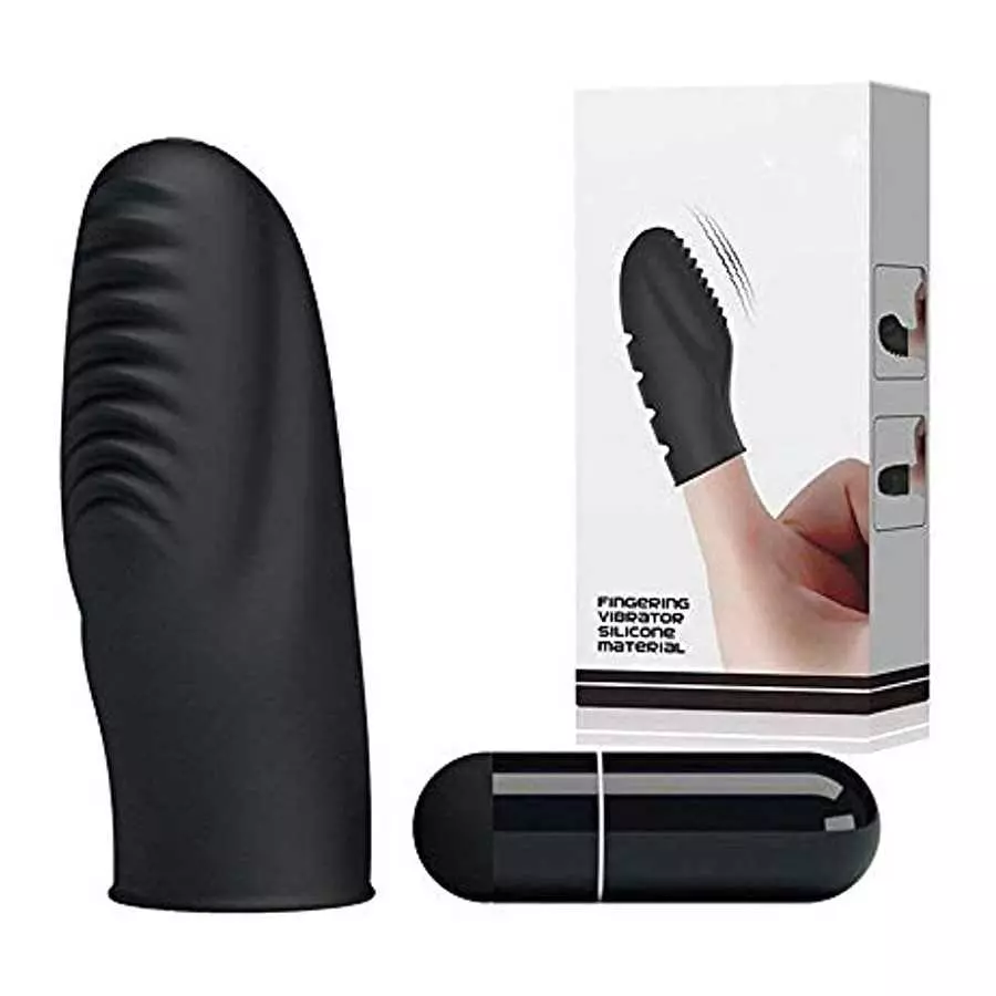 Finger Massager High Frequency Black Silicone Exciting Banger Fingering Massaging Toys 2019 (Black)