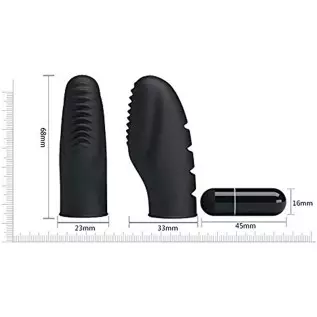 Finger Massager High Frequency Black Silicone Exciting Banger Fingering Massaging Toys 2019 (Black)