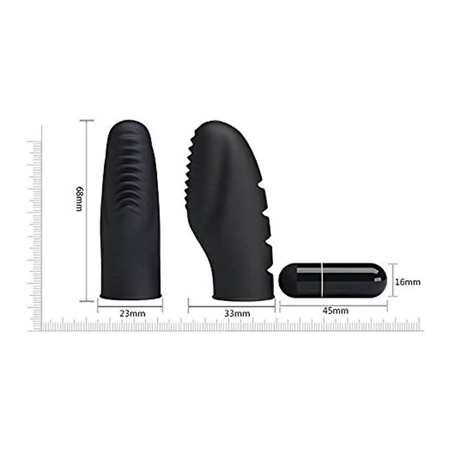 Finger Massager High Frequency Black Silicone Exciting Banger Fingering Massaging Toys 2019 (Black)