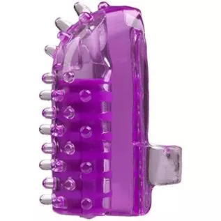 Doc Johnson Oralove - Finger Friend Mini Vibe - Ready-To-Use Vibrator for Pin-Point Simulation - Stretches to fit finger - Purpl