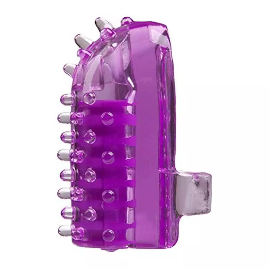 Doc Johnson Oralove - Finger Friend Mini Vibe - Ready-To-Use Vibrator for Pin-Point Simulation - Stretches to fit finger - Purpl