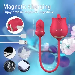 Rose Toy for Women Couple Sexual Pleasure, Clitoral Licking Bullet Vibrator with 7 Licking Modes & 7 Vibrations, G Spot Nipples Rose Toy for Women Couple Sexual Pleasure, Clitoral Licking Bullet Vibrator with 7 Licking Modes & 7 Vibrations, G Spot Nipples