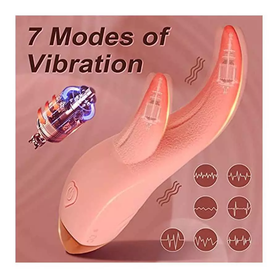 Clitoral Licking Vibrator, Realistic G-spot Nipple Stimulator with 7 Vibration Modes & Heat Function, Heating Soft Dildo Vibrato