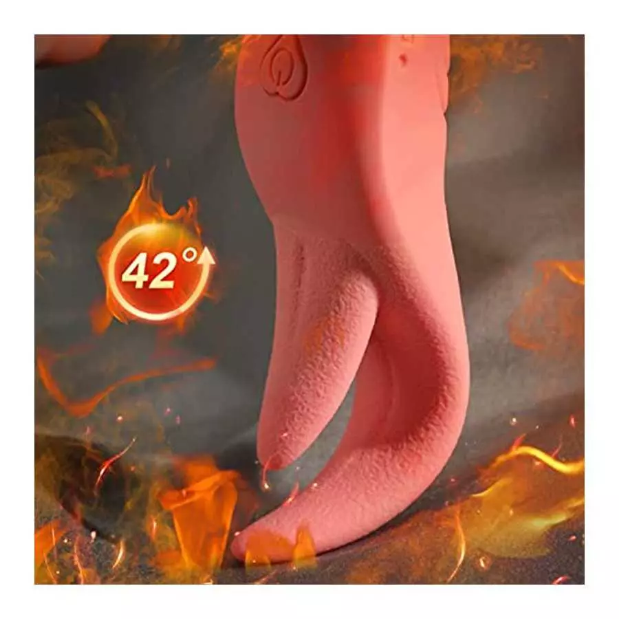 Clitoral Licking Vibrator, Realistic G-spot Nipple Stimulator with 7 Vibration Modes & Heat Function, Heating Soft Dildo Vibrato