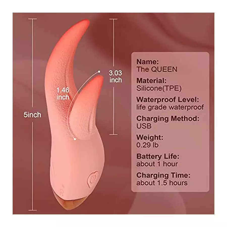 Clitoral Licking Vibrator, Realistic G-spot Nipple Stimulator with 7 Vibration Modes & Heat Function, Heating Soft Dildo Vibrato
