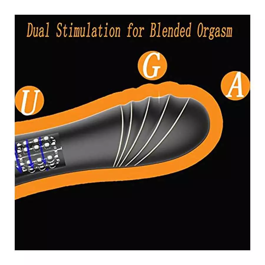 Realistic Dildo Vibrator Vibrating Dildos with 15 Particle Rotation Bead for G Spot Vaginal and Clitoris Stimulation,5 Patterns 