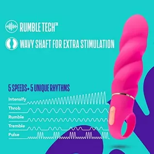 Blush Aria Amazing AF Silicone Vibrator - Rumble Tech Powerful Rumbly 10 Vibration Settings - Wavy Shaft for Extra Stimulation -