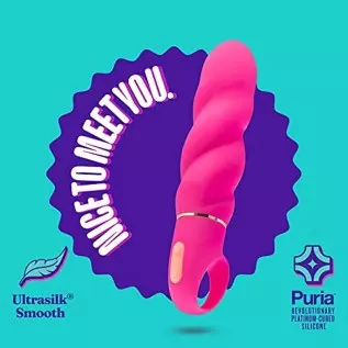 Blush Aria Amazing AF Silicone Vibrator - Rumble Tech Powerful Rumbly 10 Vibration Settings - Wavy Shaft for Extra Stimulation -