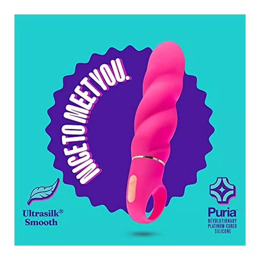 Blush Aria Amazing AF Silicone Vibrator - Rumble Tech Powerful Rumbly 10 Vibration Settings - Wavy Shaft for Extra Stimulation -