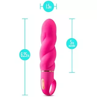 Blush Aria Amazing AF Silicone Vibrator - Rumble Tech Powerful Rumbly 10 Vibration Settings - Wavy Shaft for Extra Stimulation -