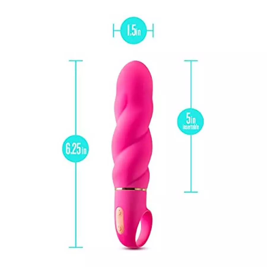 Blush Aria Amazing AF Silicone Vibrator - Rumble Tech Powerful Rumbly 10 Vibration Settings - Wavy Shaft for Extra Stimulation -