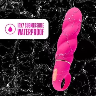 Blush Aria Amazing AF Silicone Vibrator - Rumble Tech Powerful Rumbly 10 Vibration Settings - Wavy Shaft for Extra Stimulation -