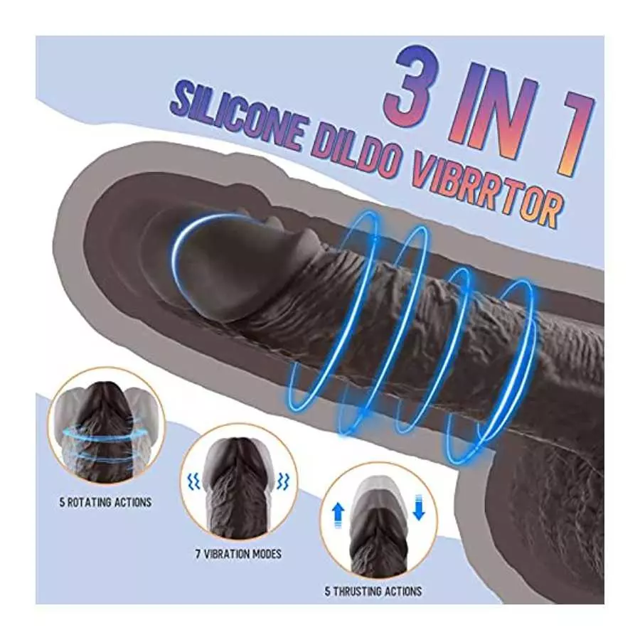 Thrusting Dildo Vibrator Sex Toys for Women, Vibrator Adult Sex Toys Realistic Vibrating Dildos with 5 Thrusting & Rotating Acti