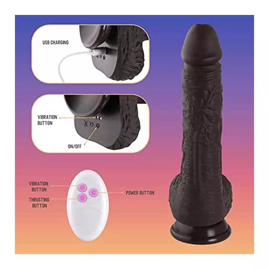 Thrusting Dildo Vibrator Sex Toys for Women, Vibrator Adult Sex Toys Realistic Vibrating Dildos with 5 Thrusting & Rotating Acti