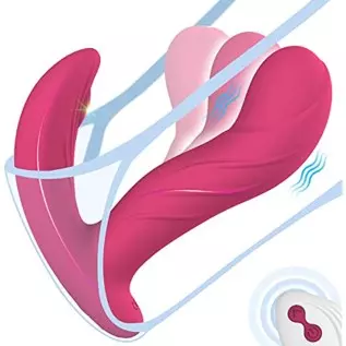 Wiggling Wearable Vibrator for G-spot - LATUNE Whisper-Quiet Rose Panty Vibrator with Remote, 3 Wiggling & 10 Vibration G Spot V