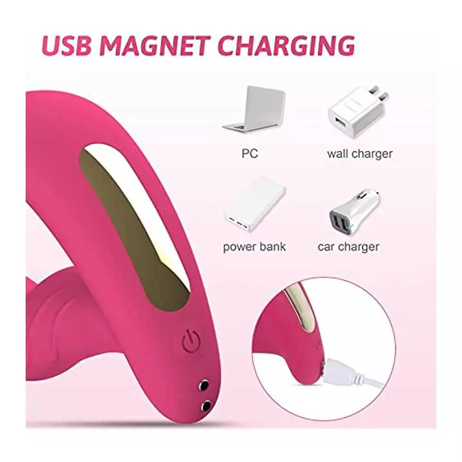 Wiggling Wearable Vibrator for G-spot - LATUNE Whisper-Quiet Rose Panty Vibrator with Remote, 3 Wiggling & 10 Vibration G Spot V